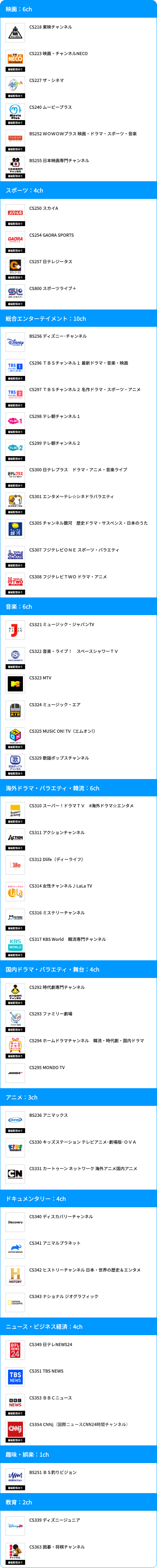 構成チャンネル一覧