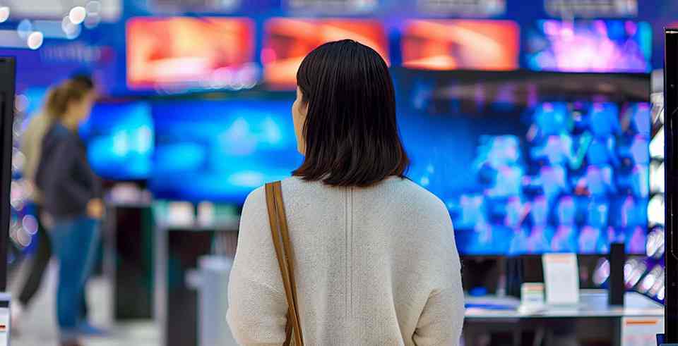 テレビを選ぶ女性