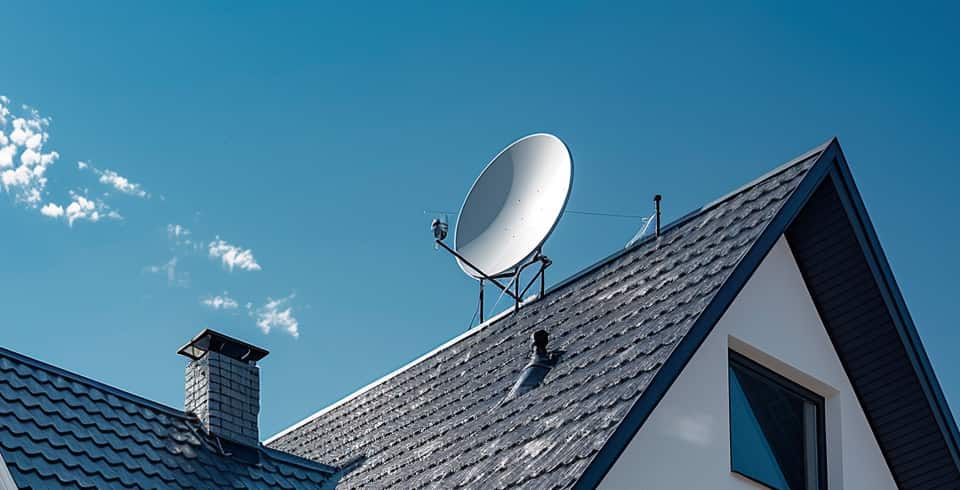 屋根の上のアンテナ