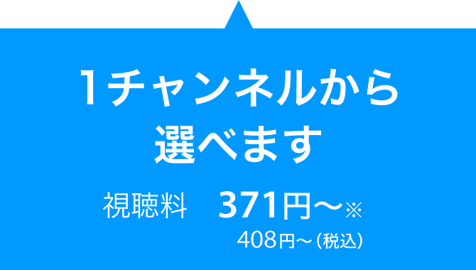 1チャンネルから選べます