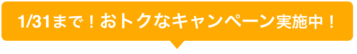 1/31まで！おトクなキャンペーン実施中！